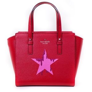 NEW Kate Spade Red Handbag with Custom Pink Star